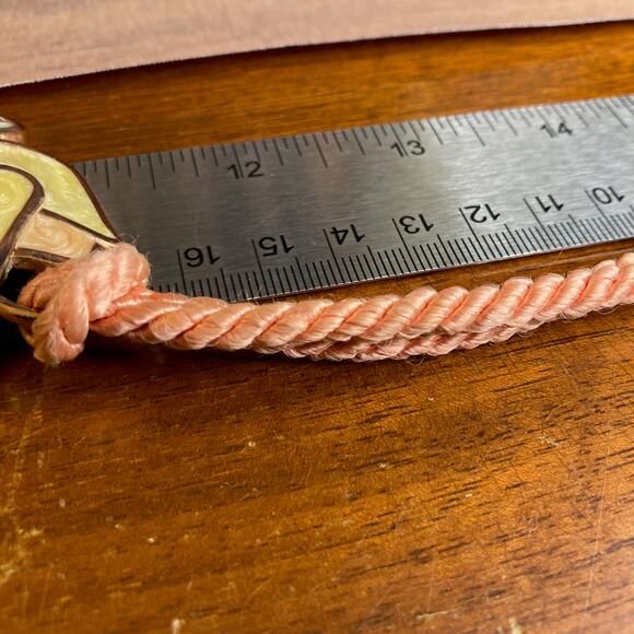 0023 Vintage 80s Monet Corded & Enameled Spring Floral Necklace Book Piece VG - Picture 7 of 8